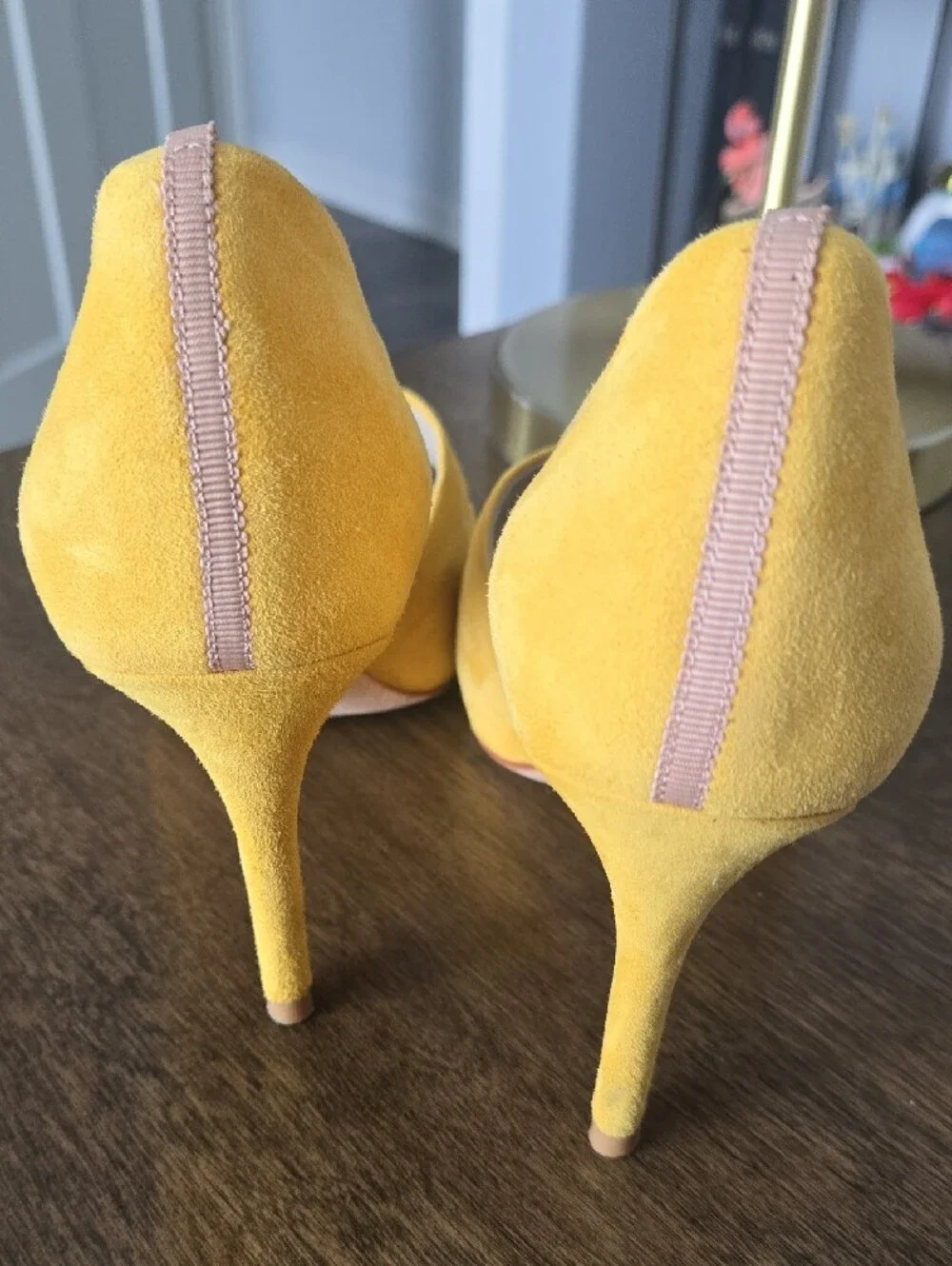 Boden Yellow Suede Pointed-Toe Pumps - Picture 3 of 4